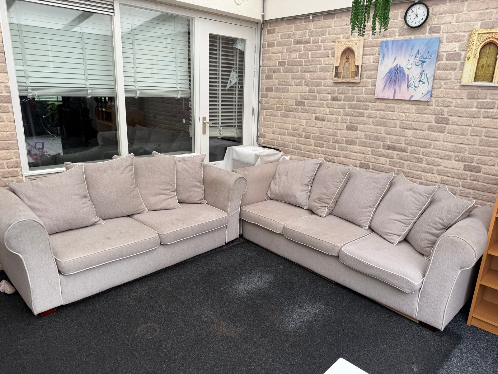 Comfortabele hoekbank met wasbare hoezen - 203x230 cm, Huis en Inrichting, Banken | Bankstellen, Ophalen, Gebruikt, Hoekbank, 75 tot 100 cm