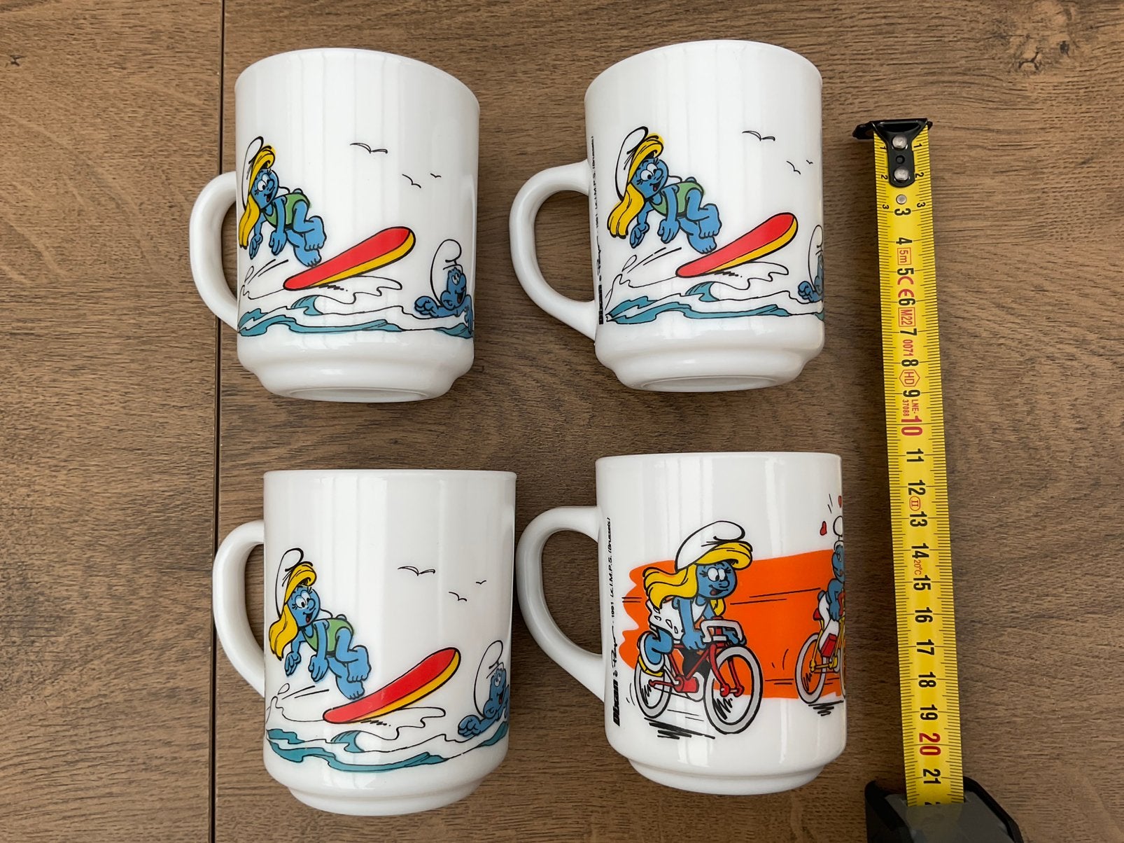 4 nieuwe smurfen bekers of mokken, geen schade, Ophalen, Nieuw, Verschillende Smurfen, Gebruiksvoorwerp