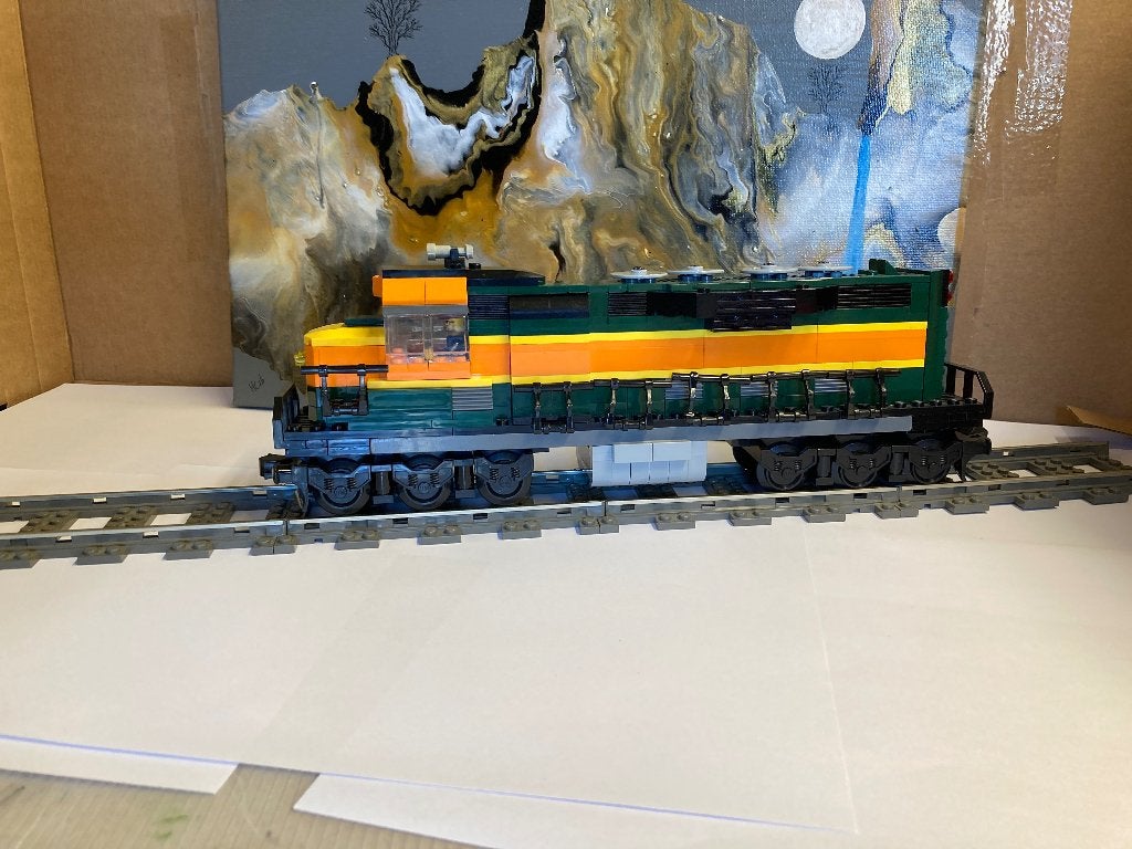 Lego 10133 BNSF Locomotief zelf bouw 6 asser, GEEN motor, MOC (eigen creatie), Overige thema's, Lego, Ophalen of Verzenden