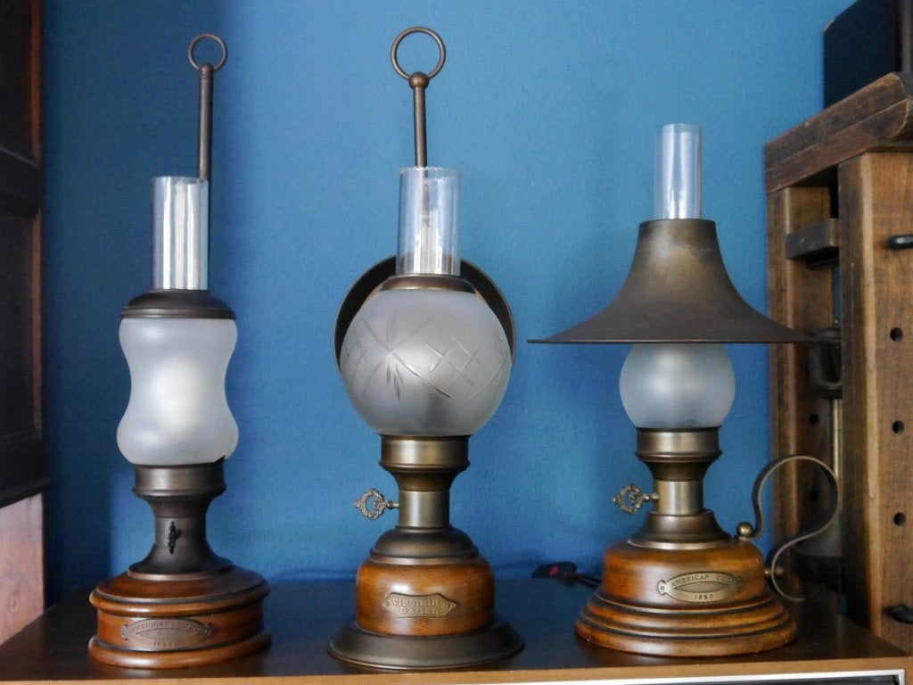 3 vintage elektrische olielampen – Am. Coop / Virginia Beach, Antiek en Kunst, Ophalen of Verzenden