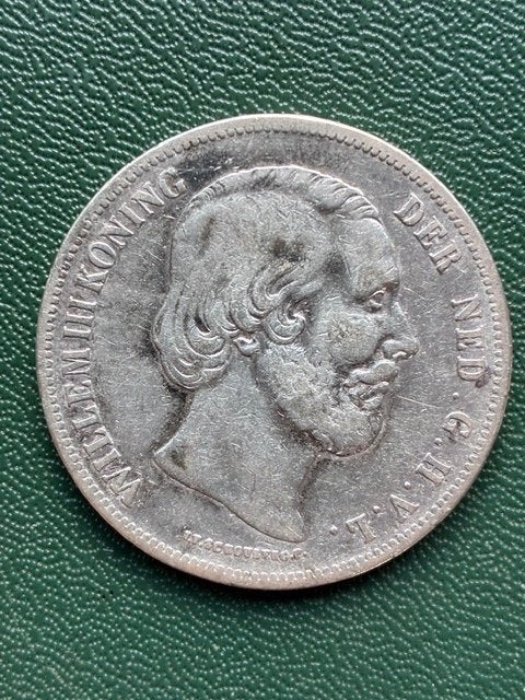 willem drie 1852, Koning Willem III, Zilver, Ophalen of Verzenden, Losse munt