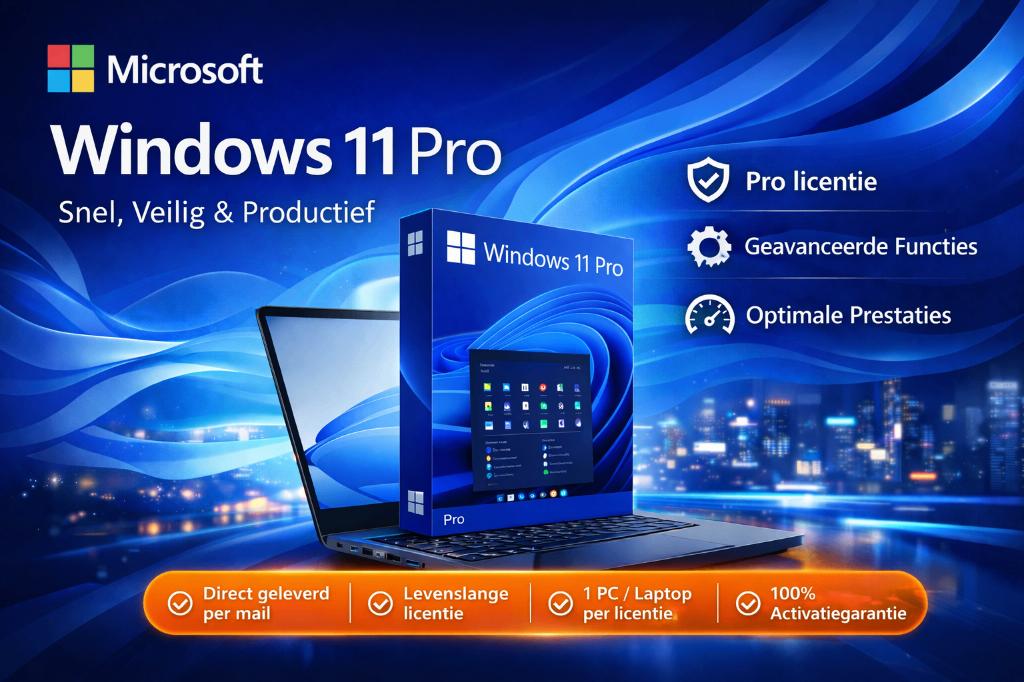 Windows 11 Pro | Digitale licentie, Computers en Software, Besturingssoftware, Ophalen, Nieuw, Windows