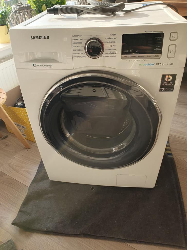 Defecte Samsung Eco Bubble 9kg wasmachine (WW90K6604QW), 8 tot 10 kg, Ophalen, Niet werkend, Voorlader