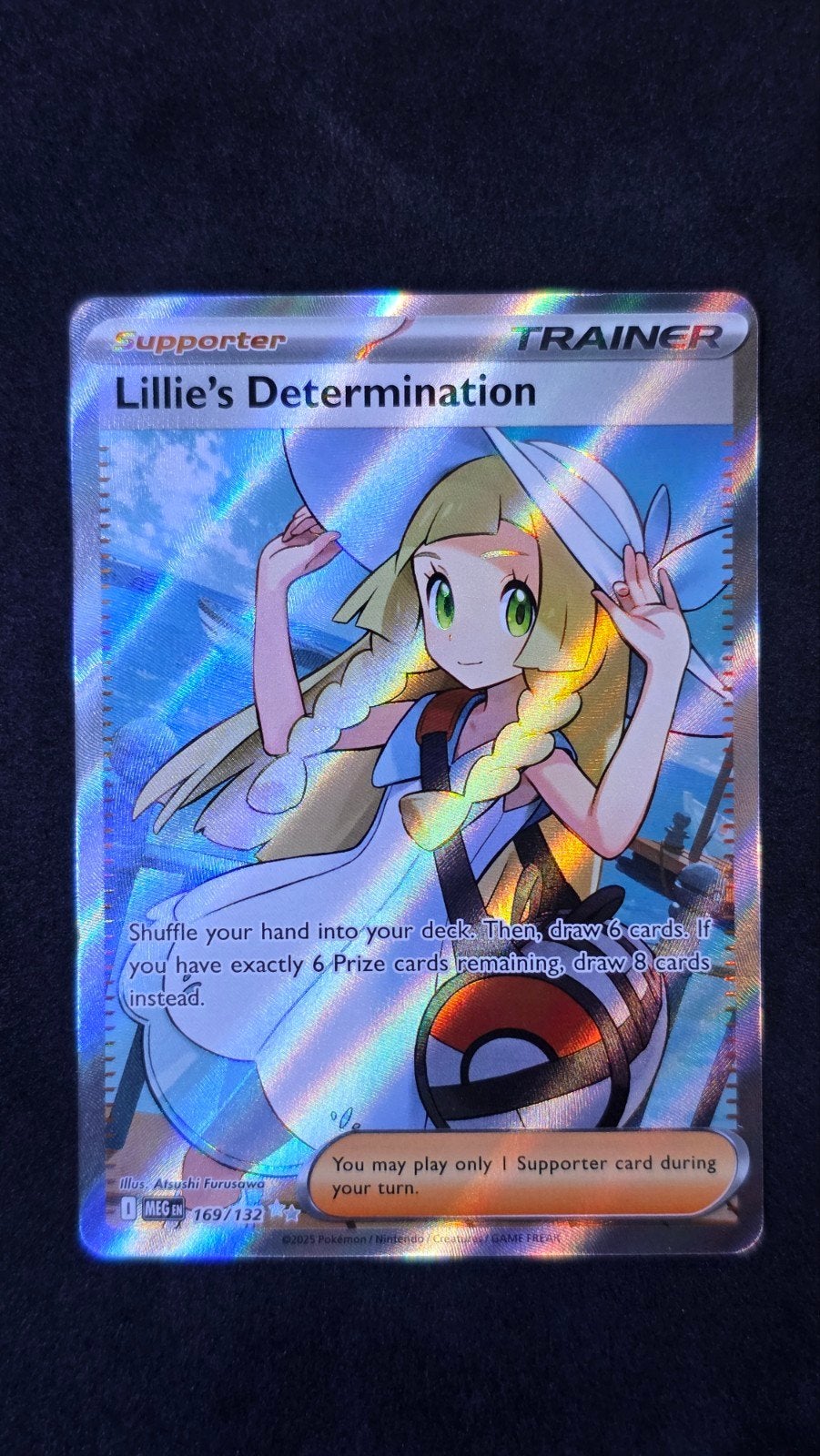 Lillie's Determination 169/132 Trainer Kaart Pokémon, Ophalen of Verzenden, Zo goed als nieuw, Losse kaart, Foil