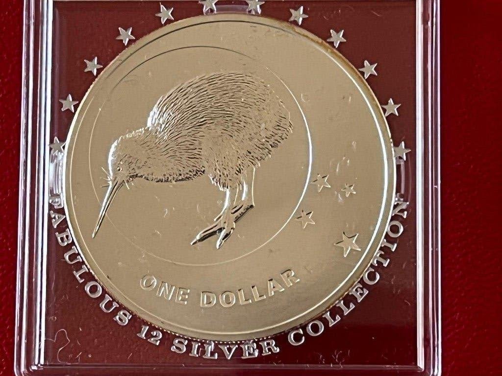 Zilveren Kiwi munt 2010 uit Nieuw Zeeland, Postzegels en Munten, Ophalen of Verzenden, Zilver