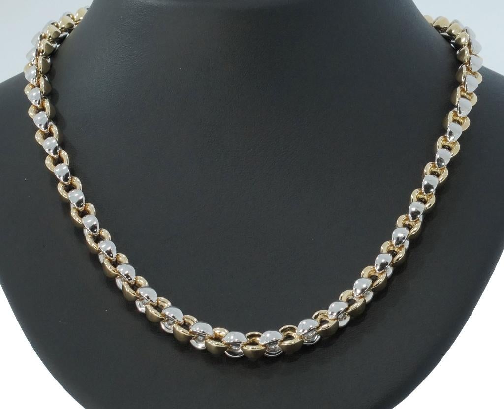 Jasseron exclusieve 14k bicolor gouden ketting dames nieuw, Voordeelsieraden, Verzenden, Zo goed als nieuw, Met edelsteen