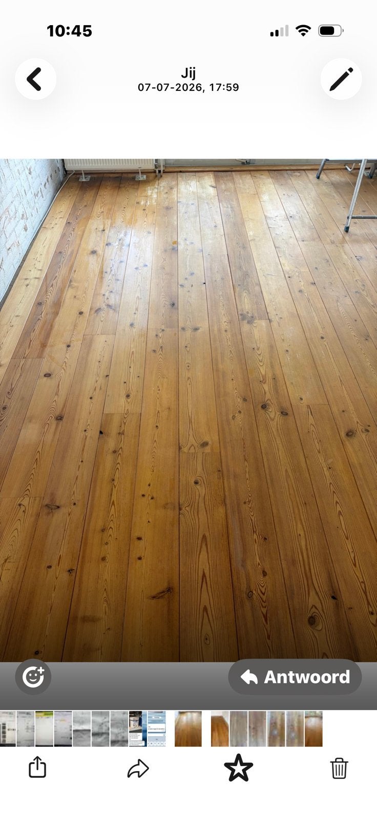 Houten vloer v-groef lamellen, Ophalen, Gebruikt, Vloerdelen of -planken, 10 m² of meer