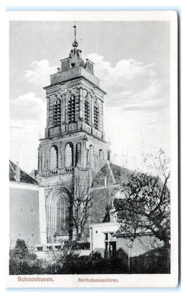 Schoonhoven, Bartholomeustoren, Ophalen of Verzenden, 1920 tot 1940, Ongelopen, Zuid-Holland