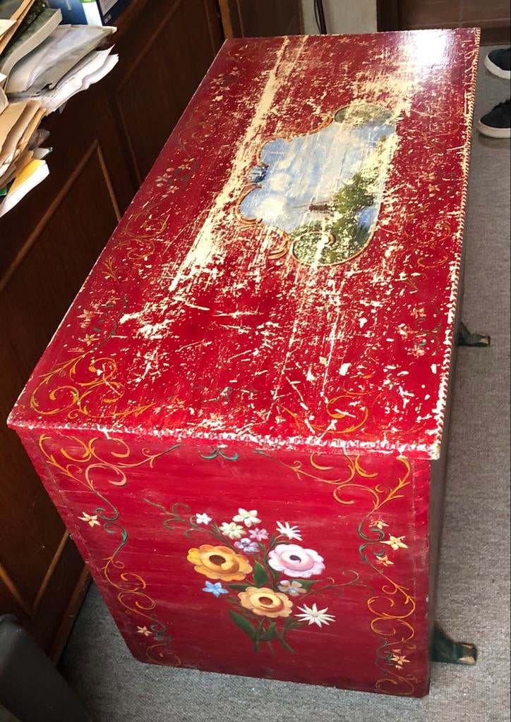 Antieke beschilderde Hindelooper dekenkist, Antiek en Kunst, Antiek | Woonaccessoires, Ophalen