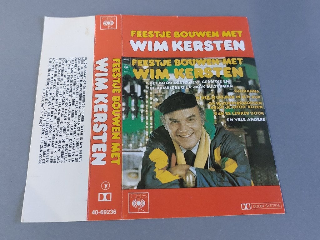 WIM KERSTEN - FEESTJE BOUWEN MET WIM KERSTEN (MC), 1 bandje, Ophalen of Verzenden, Zo goed als nieuw, Origineel