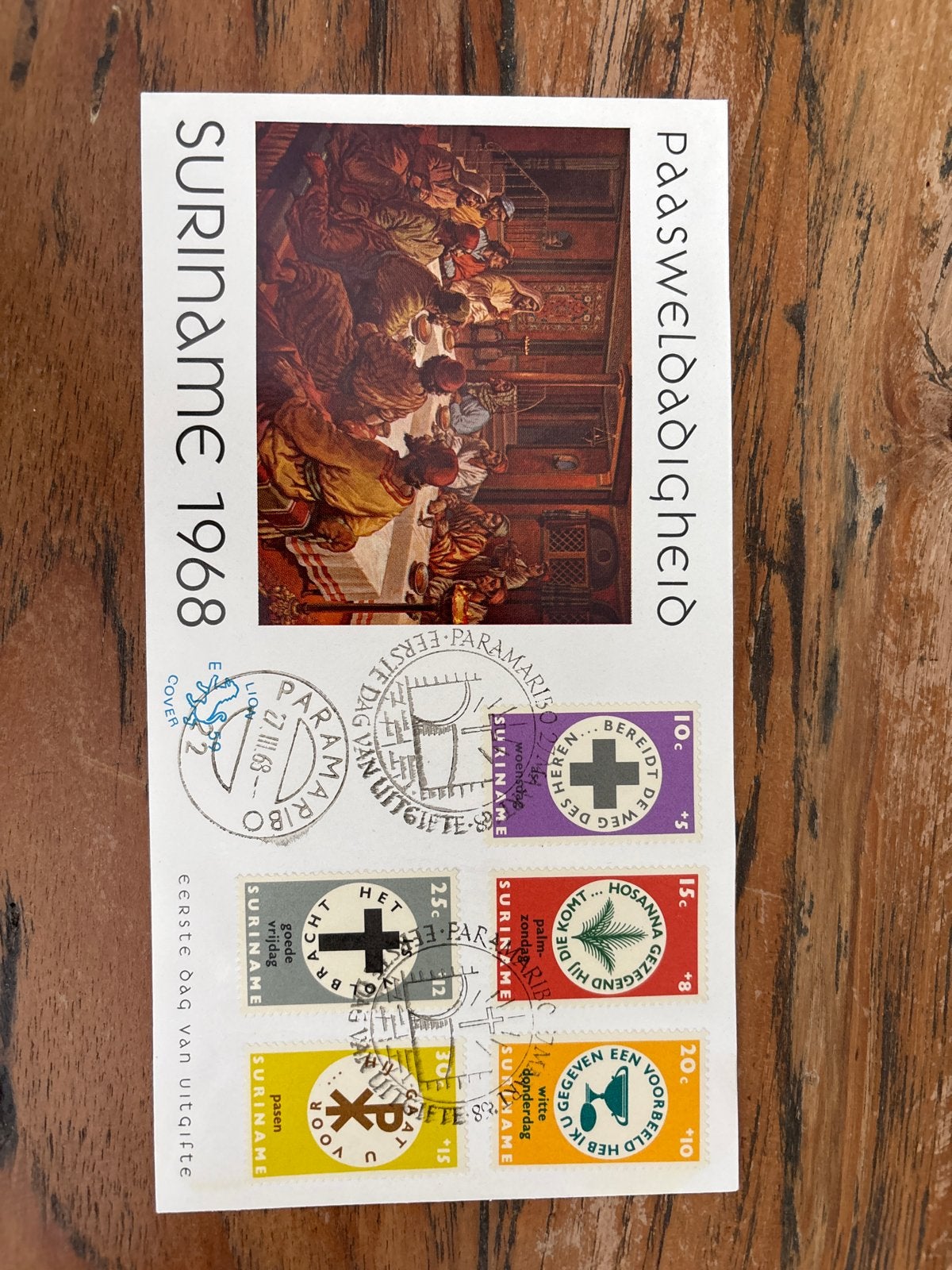 Suriname 1968 Paasweldaad Eerste Dag van Uitgifte, Ophalen of Verzenden, Onbeschreven, Rest van de wereld