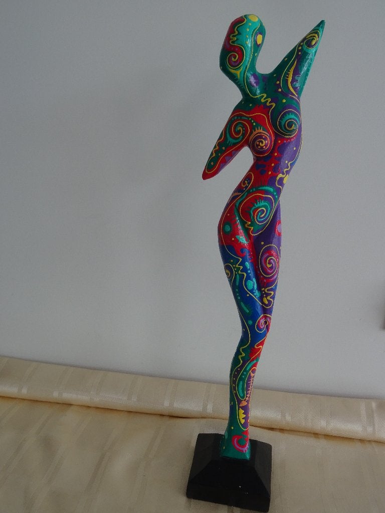 kunst beeld danseres sculptuur street-art handgemaakt, Handgemaakt, Beeld, Hout, Modern