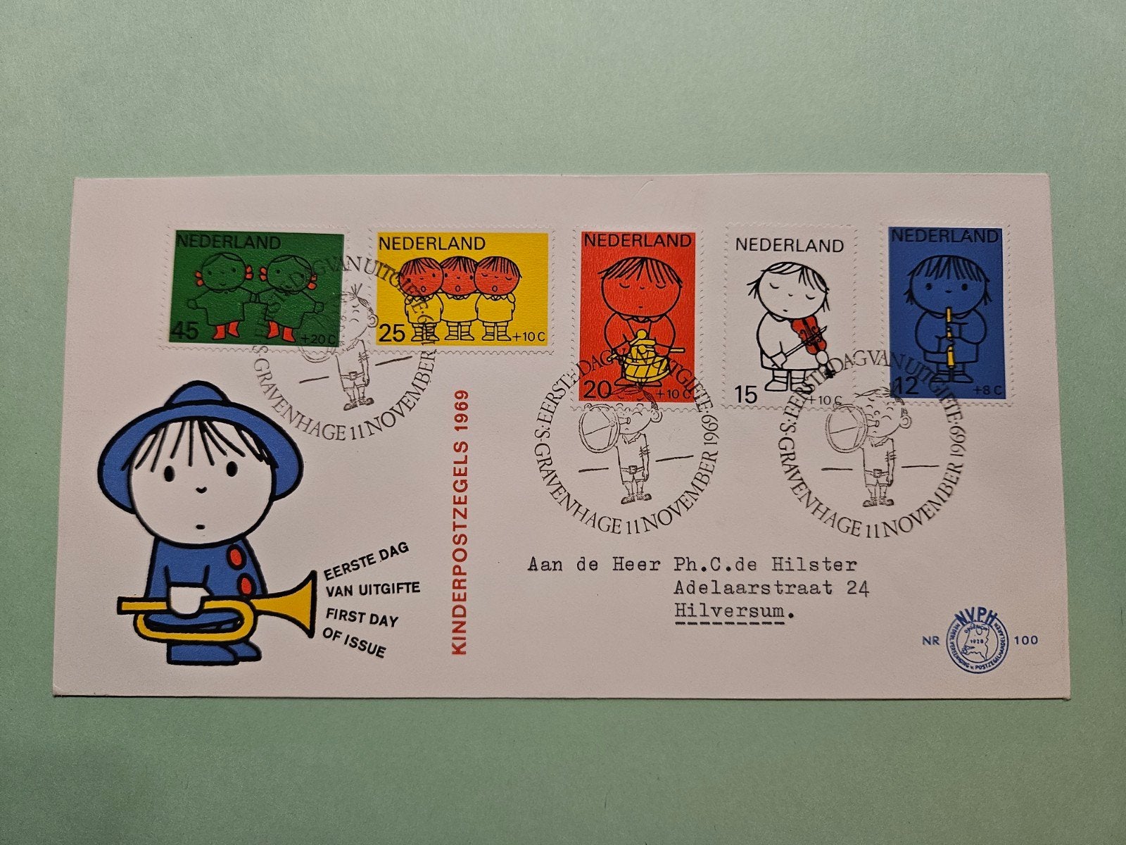81) kinderpostzegels 1969, Postzegels en Munten, Postzegels | Eerstedagenveloppen, Ophalen of Verzenden, Beschreven, Nederland