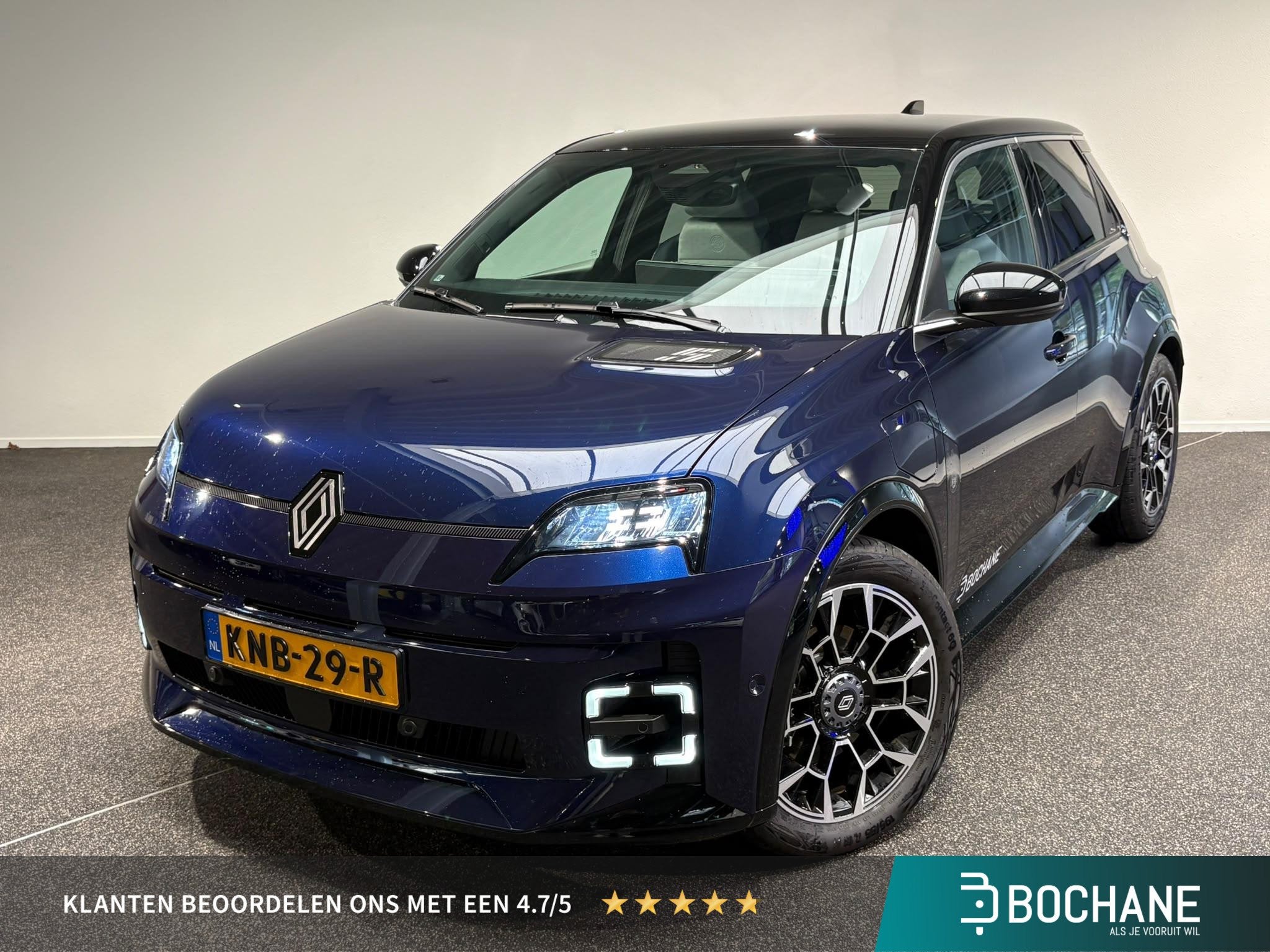 Renault 5 comfort range Roland-Garros 52 kWh | Demo | Stoelv, Auto's, Huisgarantie, Blauw, Leder en Stof, Origineel Nederlands
