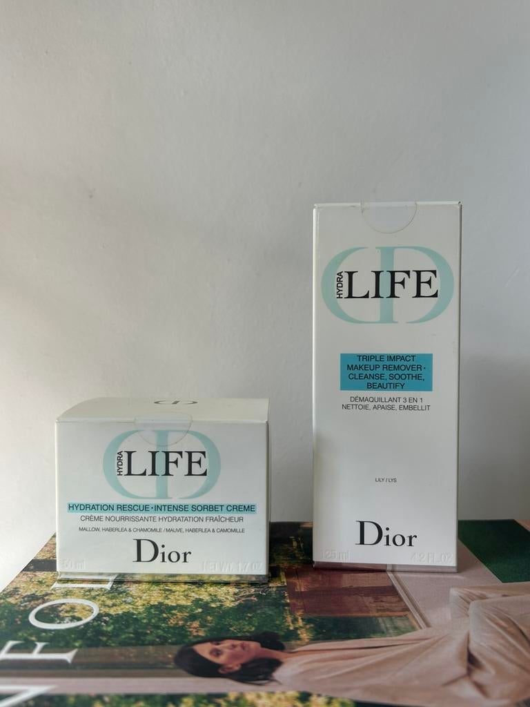 Dior Hydra life creme en make up remover, Ophalen of Verzenden, Zo goed als nieuw, Gehele gezicht