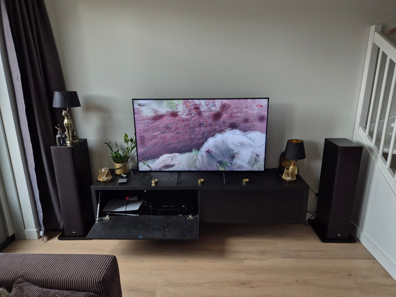 B&W 684 speakers met Denon versterker - complete set, Ophalen, Zo goed als nieuw, Speakers, Denon
