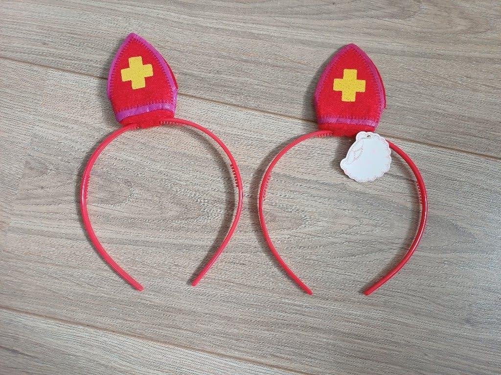 Diadeem/ haarband Sinterklaas mijter; 2 stuks; NIEUW!, Diversen, Ophalen of Verzenden, Nieuw