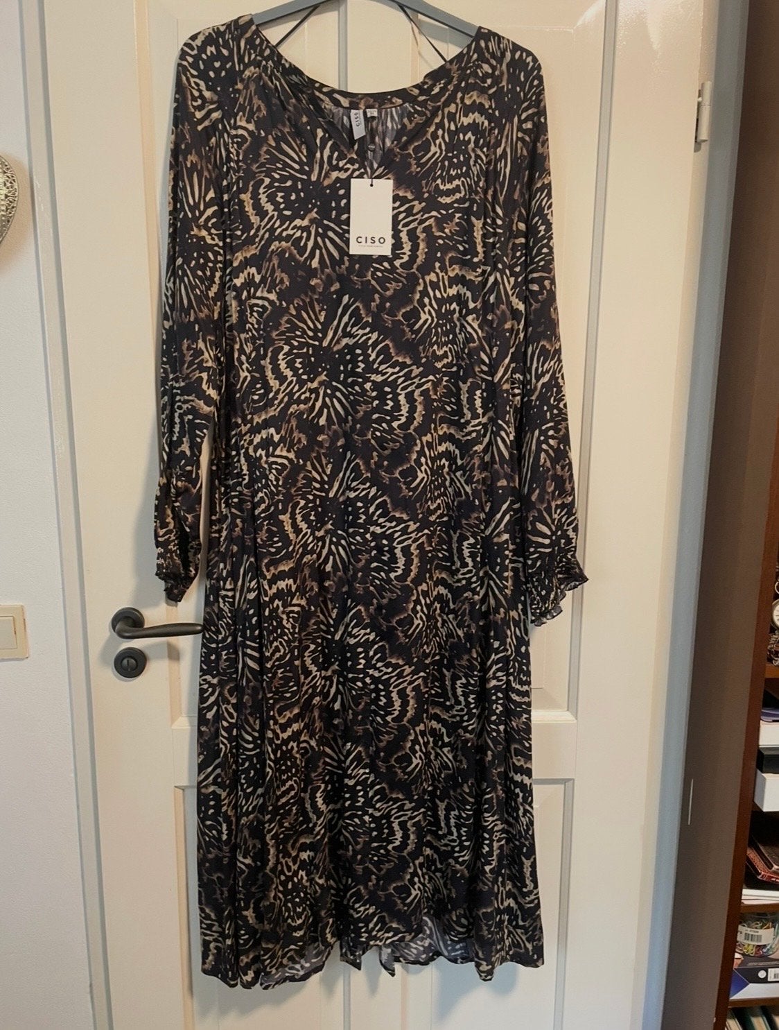 Nieuwe CISO jurk maat 52 met dierenprint, Kleding | Dames, Ophalen of Verzenden, Nieuw, Bruin, Jurk