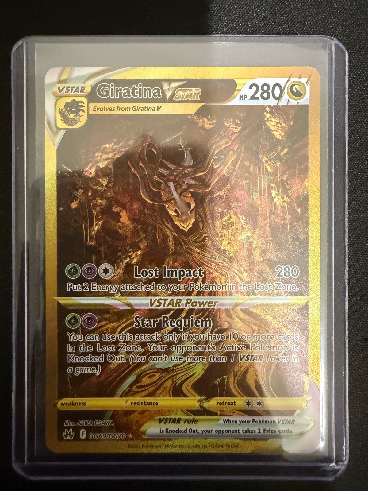 Giratina VSTAR Pokémon Kaart - Zo goed als nieuw, Ophalen of Verzenden, Zo goed als nieuw, Losse kaart, Foil