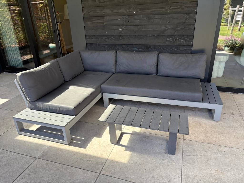 Life luxe hoek loungebank tuin incl tafel, Tuin en Terras, Tuinsets en Loungesets, Ophalen of Verzenden, Zo goed als nieuw, Bank