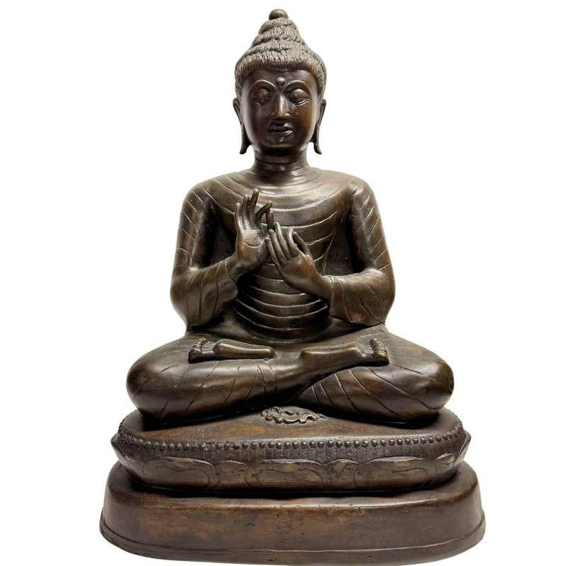 Birmese Boeddha Dharmachakra – Bronzen Beeld 55 cm – Lot 474, Ophalen of Verzenden, Gebruikt
