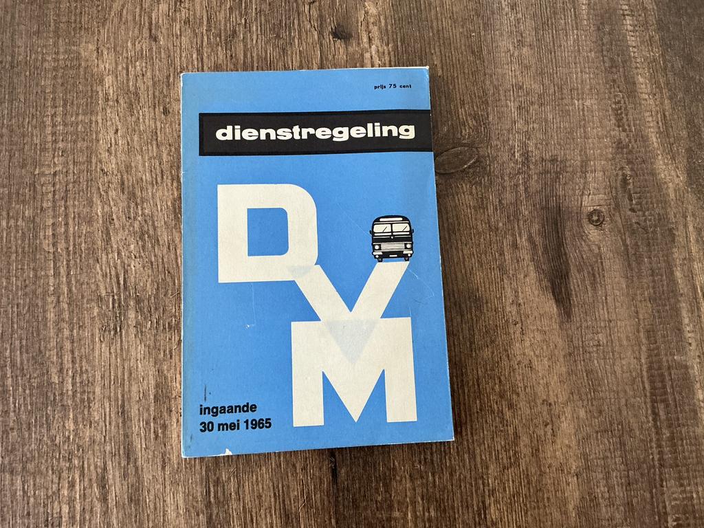 DVM dienstregeling 1965, Ophalen of Verzenden, Zo goed als nieuw, Trein, Boek of Tijdschrift