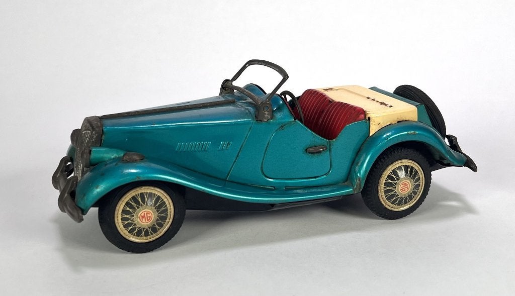 226. Blikken auto, MG - roadster, 2e helft 20ste eeuw, Ophalen