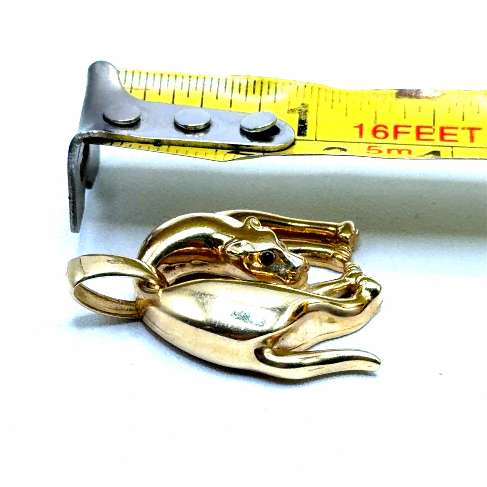 Gouden Panter Hanger met Zwarte Ogen, W, Nieuw, Ophalen of Verzenden, W