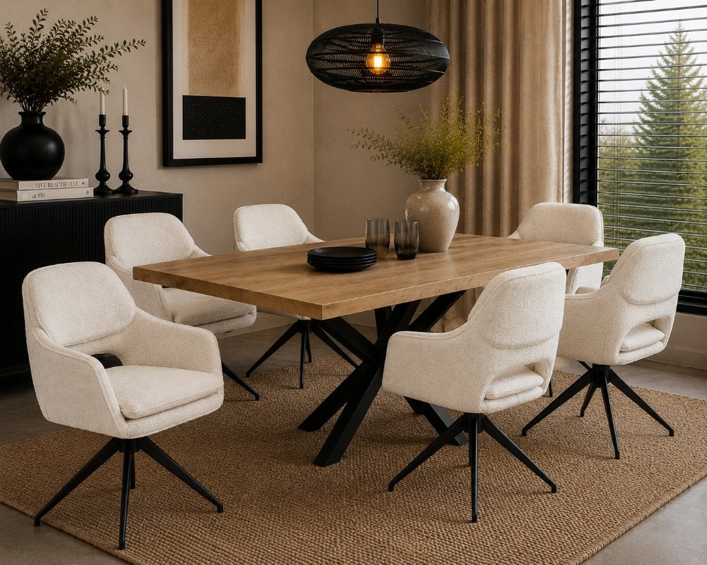 Eetkamerstoelen | Teddy | Velvet | Lederlook | Draaibaar, Overige kleuren, Metaal, Nieuw, Ophalen of Verzenden