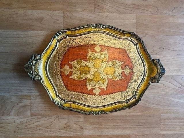 1 retro vintage dienblad, Antiek en Kunst, Curiosa en Brocante, Ophalen