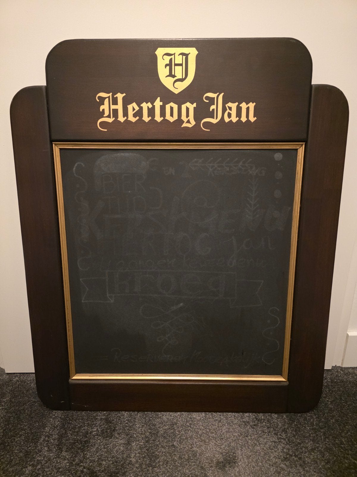 Hertog Jan krijtbord, Verzamelen, Biermerken, Ophalen, Gebruikt, Reclamebord, Plaat of Schild, Hertog Jan