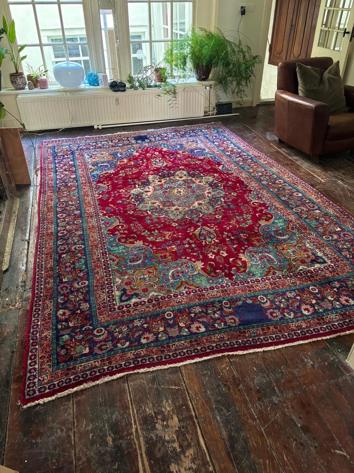 Vintage Perzisch tapijt, Ophalen, Gebruikt, Perzisch, 200 cm of meer