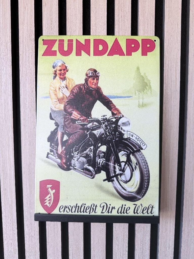 Zundapp metalen reclamebord / wandbord (Old Look), Verzamelen, Merken en Reclamevoorwerpen, Www.pand50.nl, Reclamebord, Nieuw