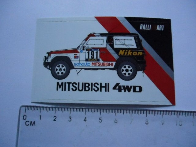 sticker oud MITSUBISHI 4WD 4x4 rally auto sonauto dealer rac, Verzenden, Zo goed als nieuw, Bedrijf of Vereniging
