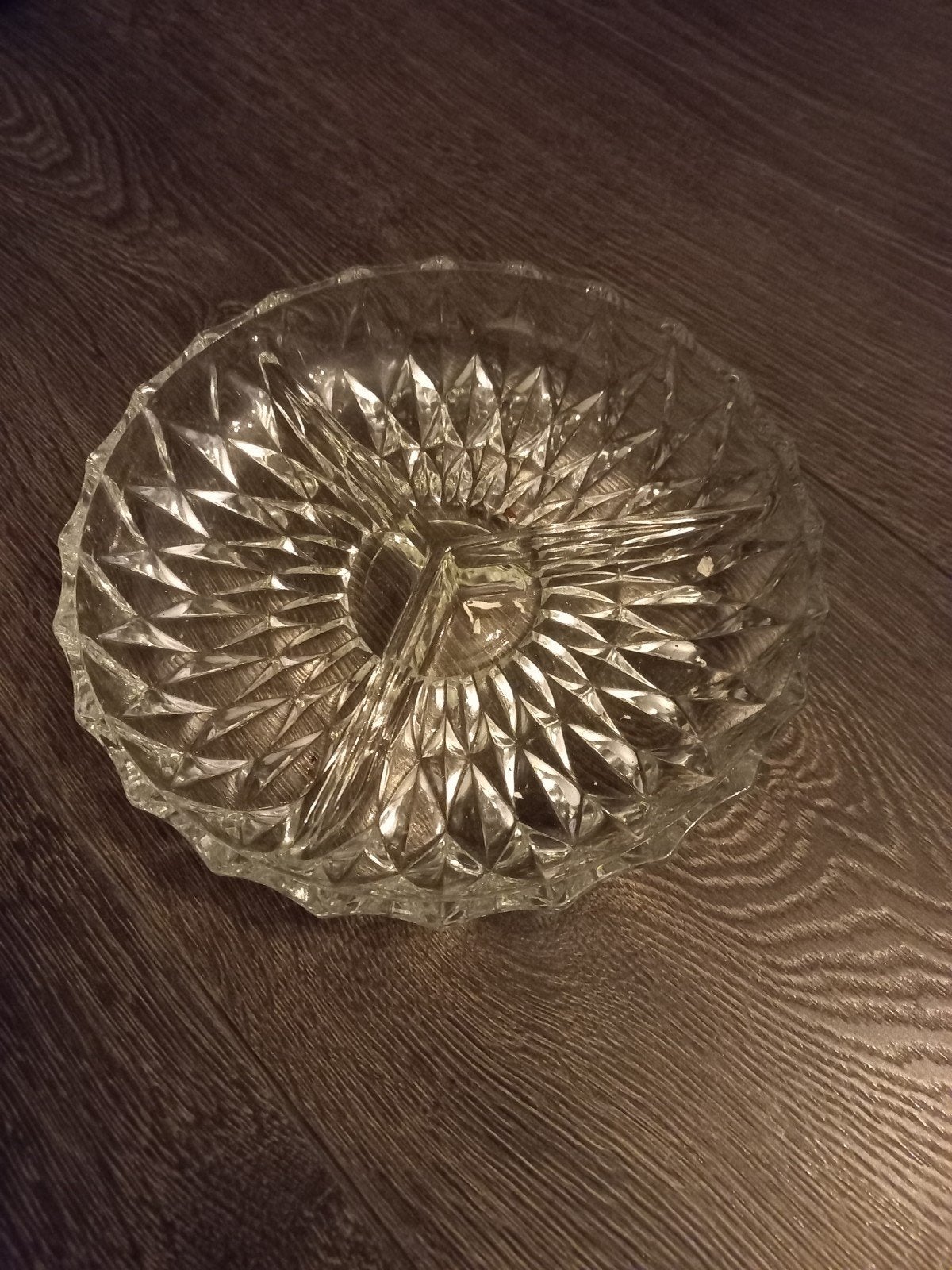 Glazen schaal met 3 vakken - ca. 20cm diameter, Ophalen of Verzenden
