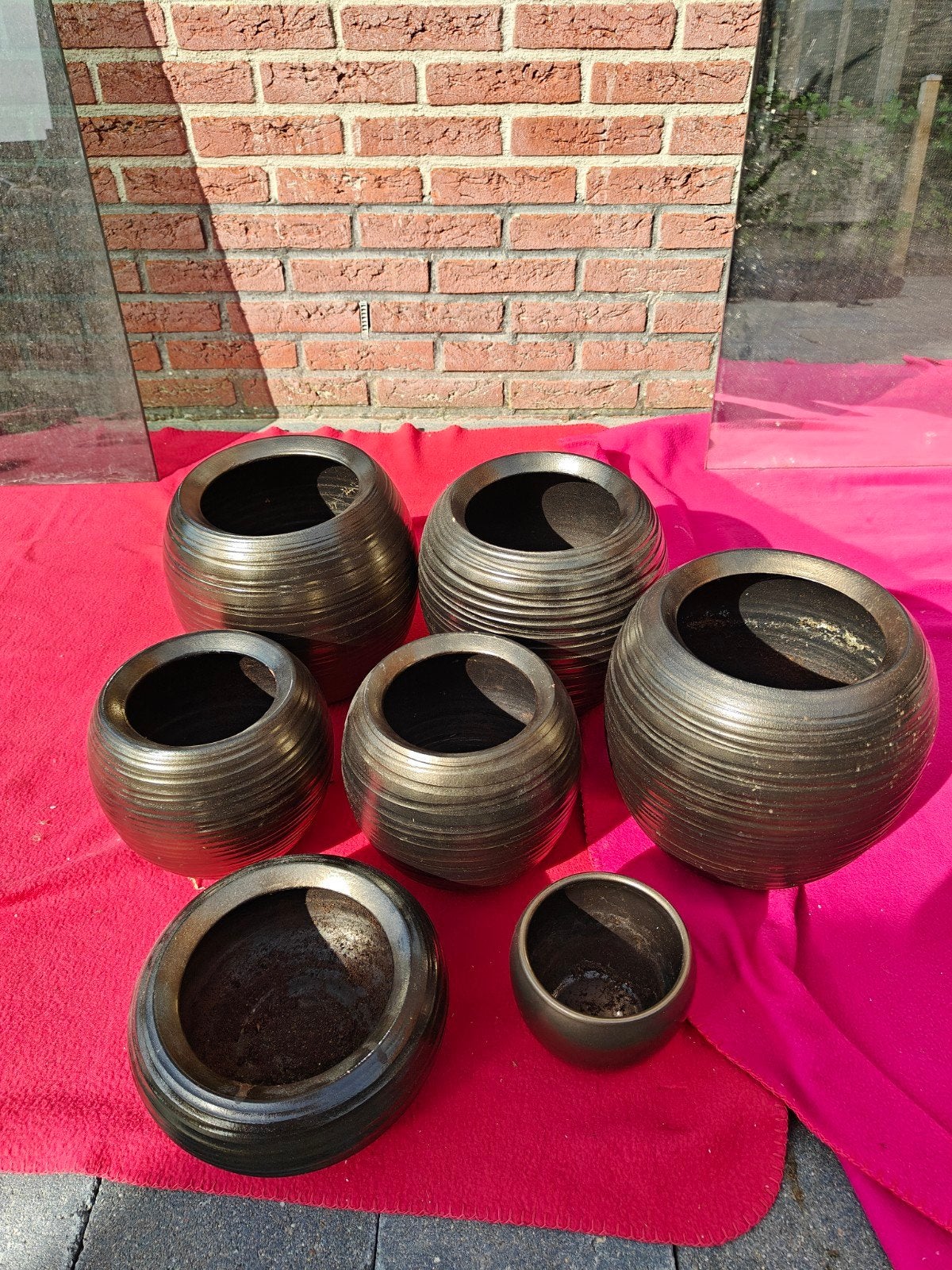 Set van 7 bloempotten, Ophalen of Verzenden