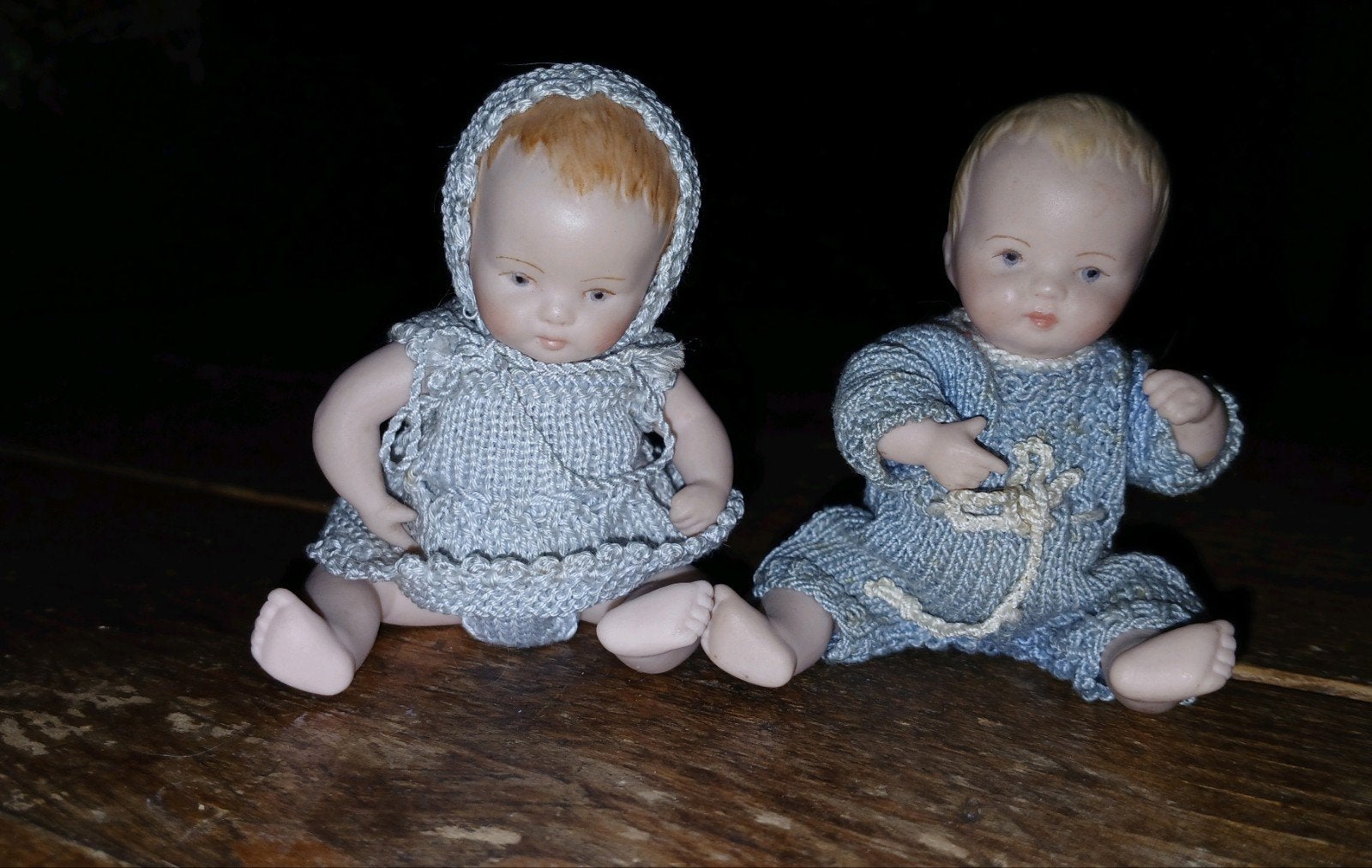 Twee vintage poppenhuis popjes, Verzamelen, Ophalen of Verzenden, Zo goed als nieuw, Poppenhuis