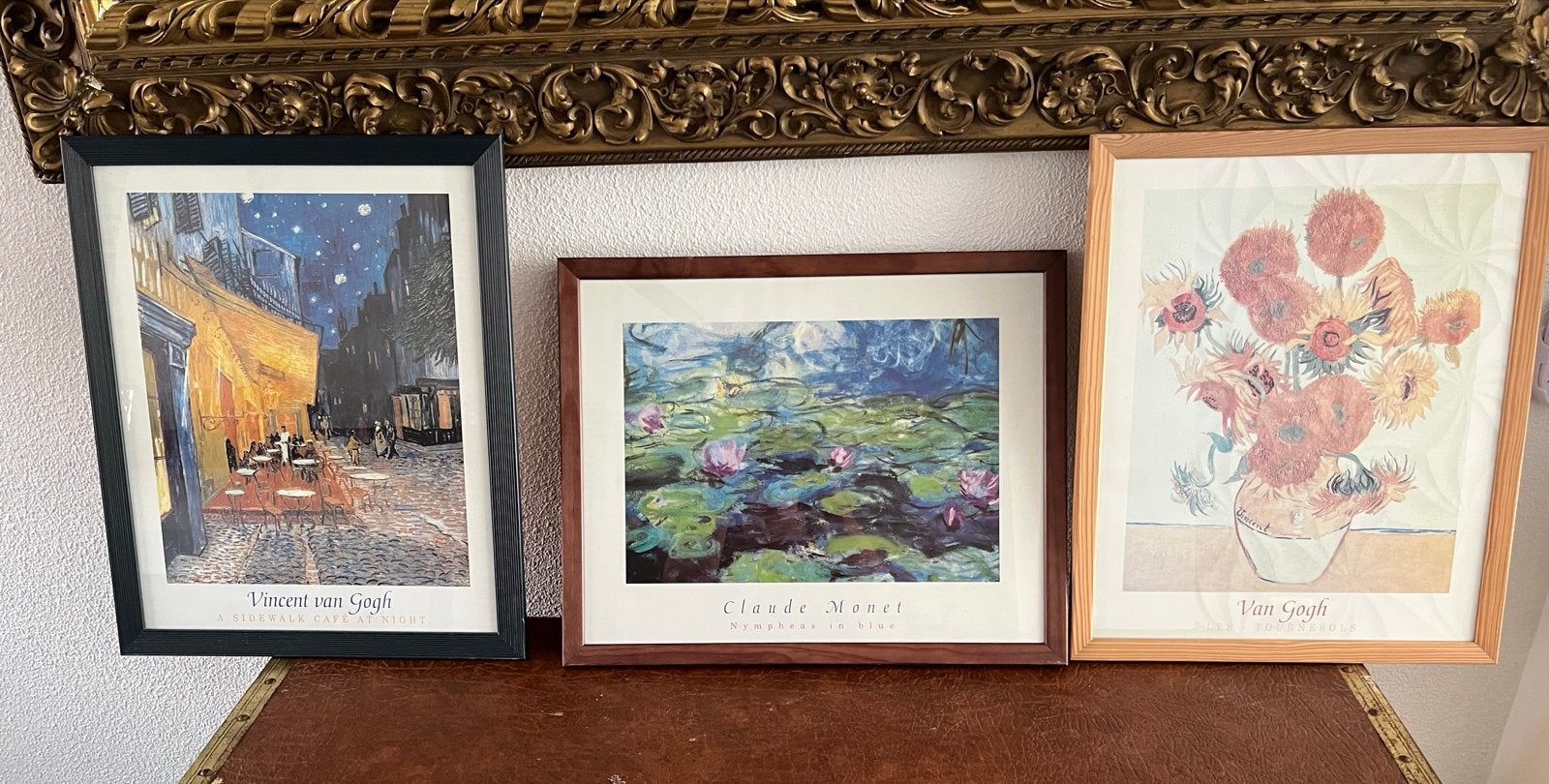Set van 3 ingelijste kunstprints: Van Gogh & Monet, Ophalen, Gebruikt, Oorspronkelijke maker, Print