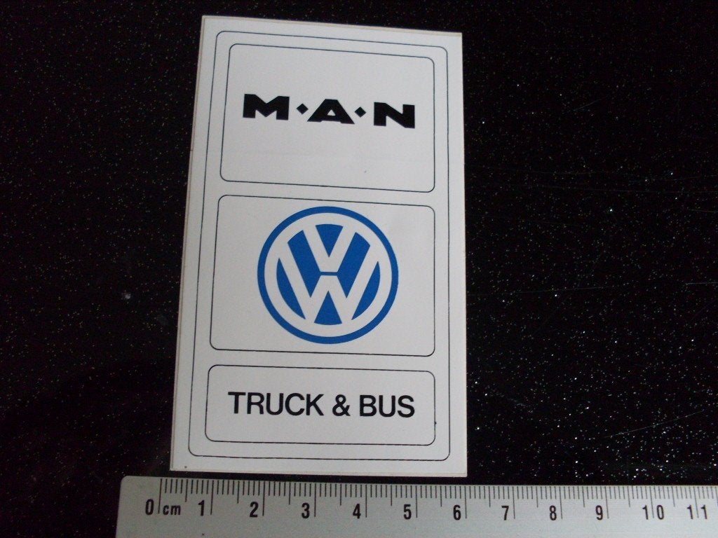 sticker MAN VW volkswagen truck & bus logo, Verzamelen, Verzenden, Zo goed als nieuw, Auto of Motor