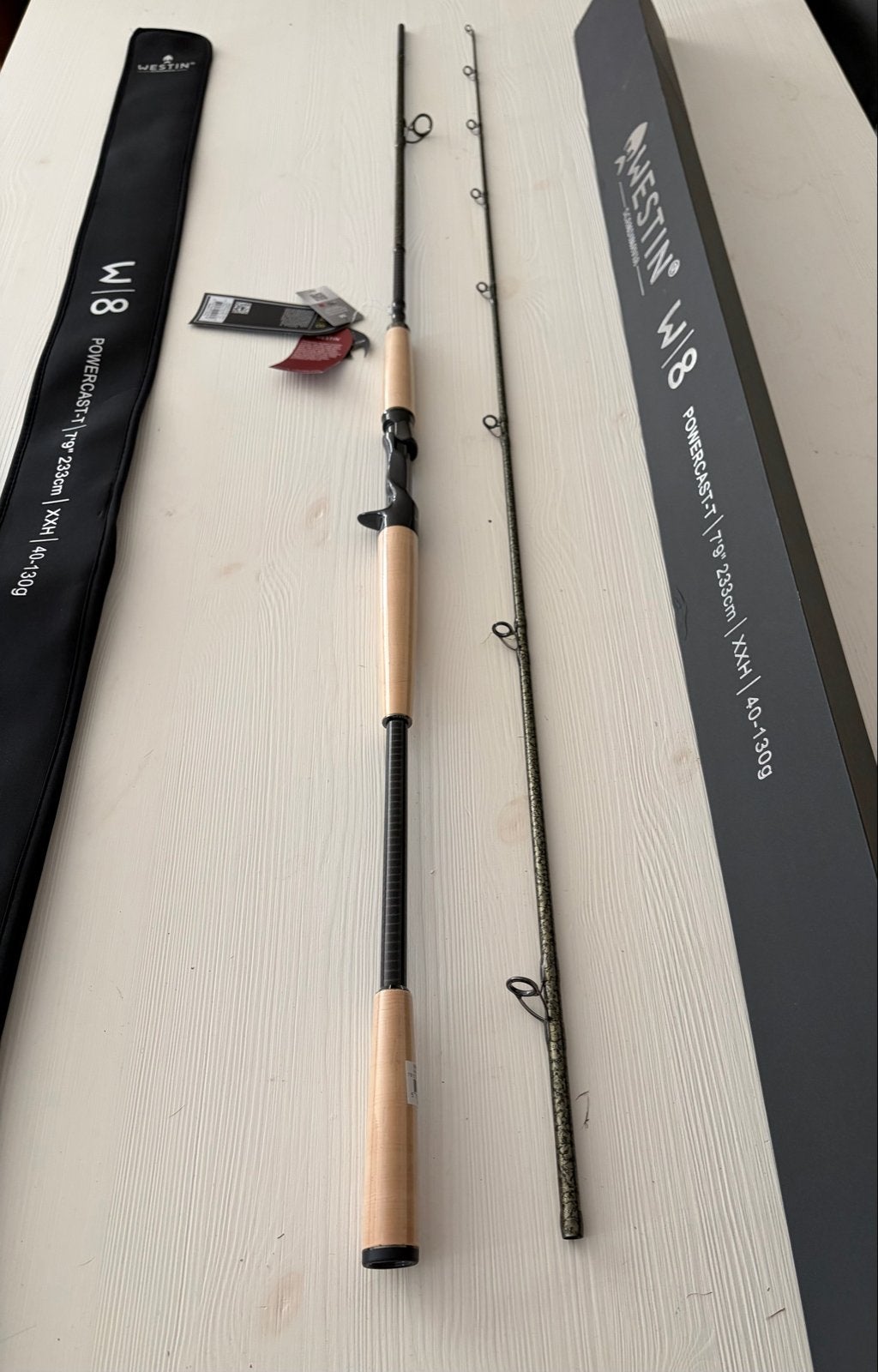 Nieuwe Westin W8 Powercast-T 7'9" 233cm XXH 40-130g, Ophalen, Nieuw, Werphengel