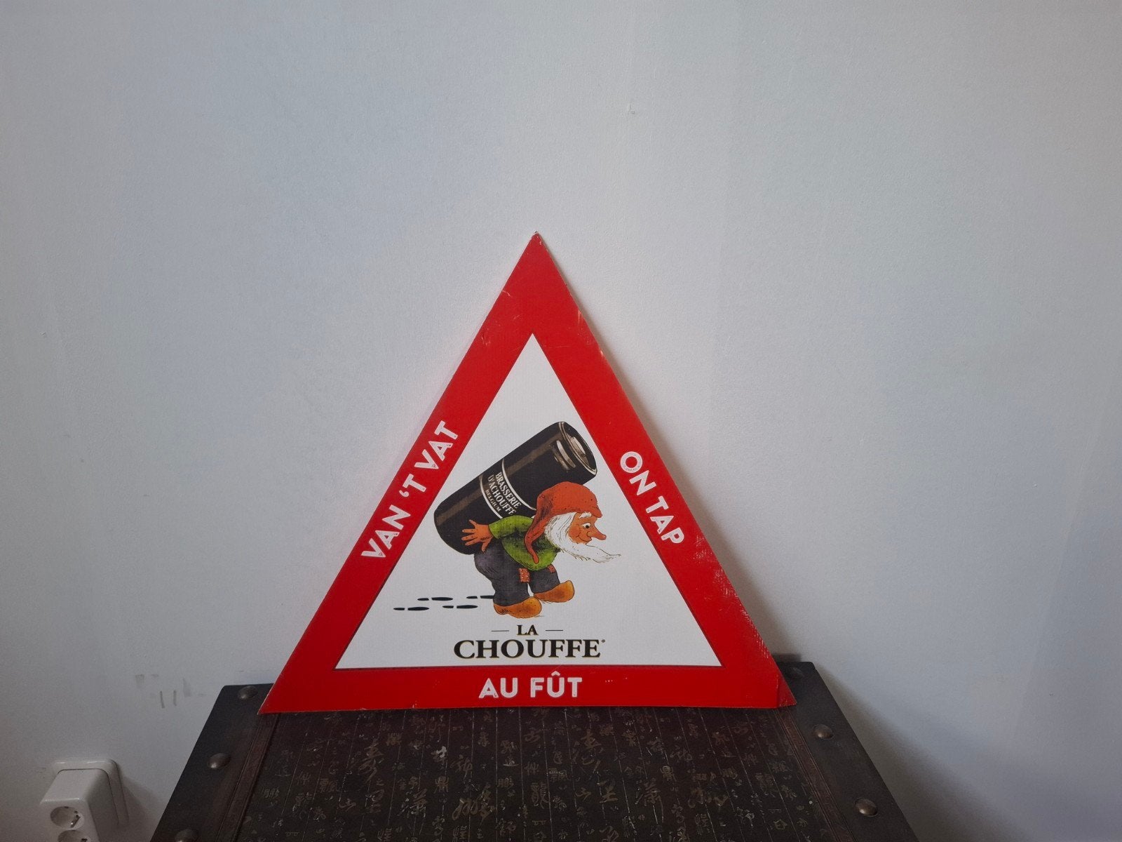 Vintage La Chouffe reclamebord - Van 't vat / On tap, Verzamelen, Merken en Reclamevoorwerpen, Ophalen