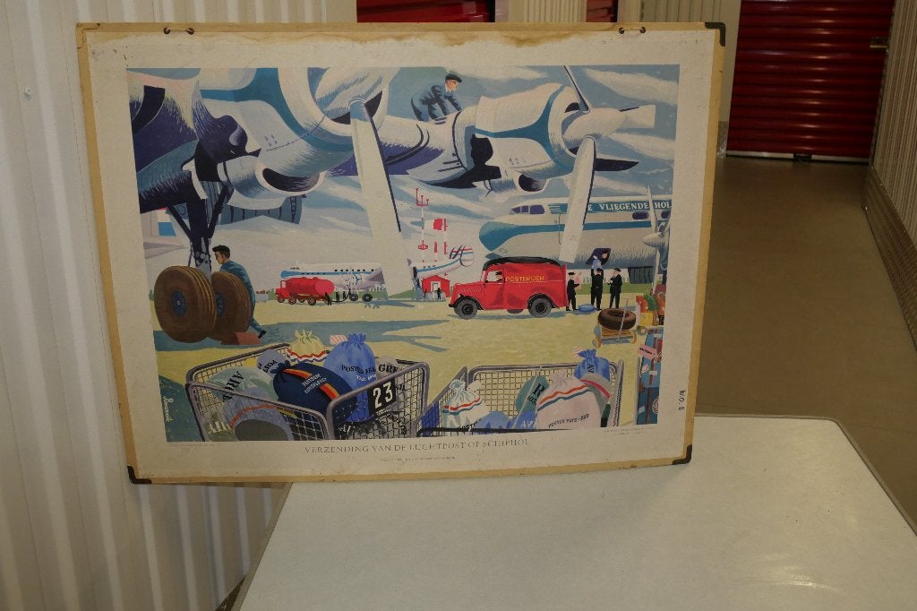 Oude schoolplaat Luchtpost op Schiphol, Ophalen, Overige thema's