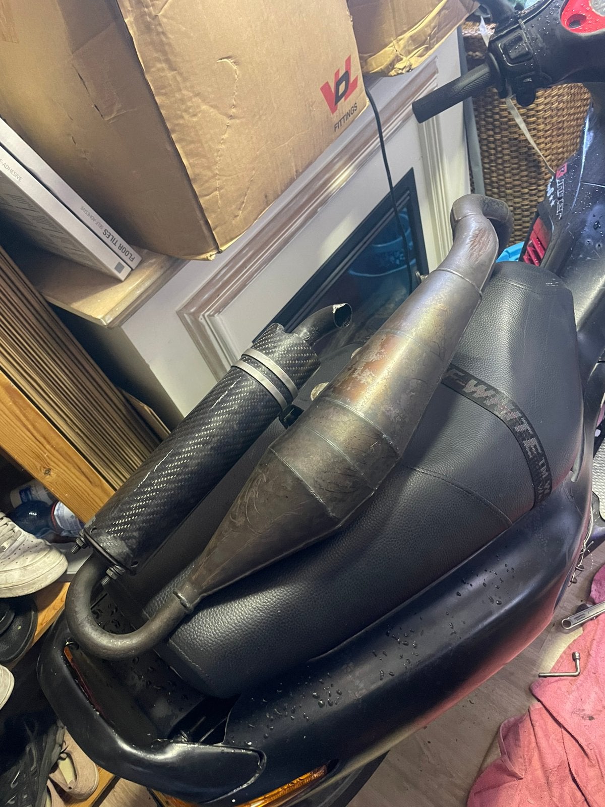 Voca racing carbon uitlaat piaggio 50/70cc, Ophalen, Zo goed als nieuw, Tweetakt, Overige modellen
