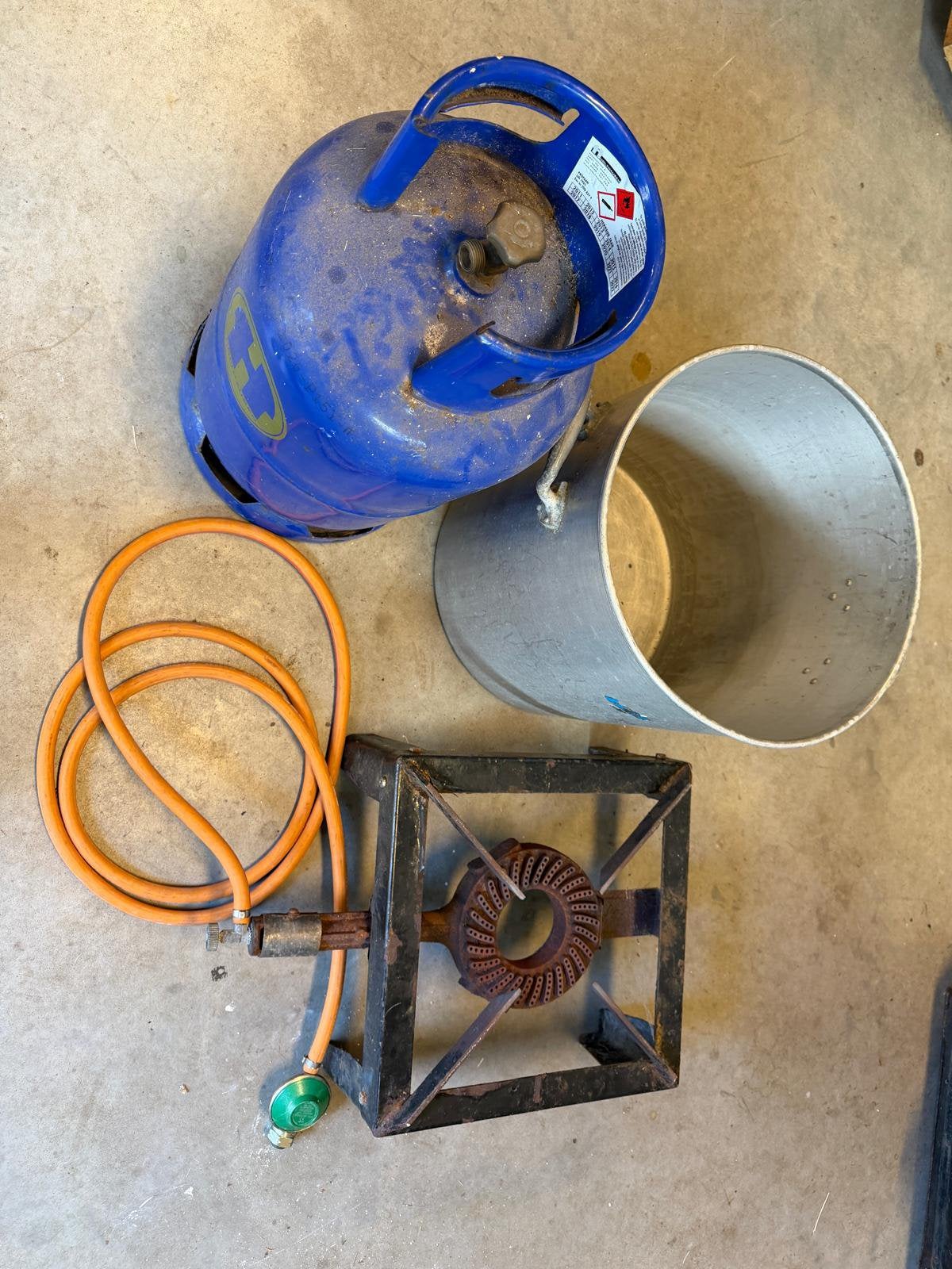 Emmer met een brander, Ophalen, Gebruikt, Complete set