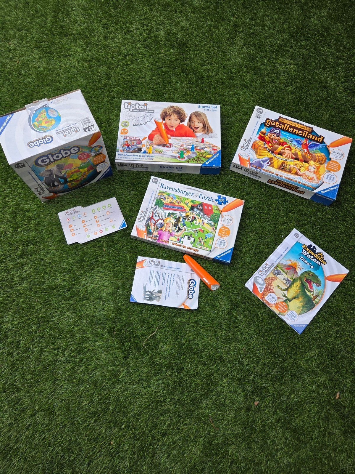 Tiptoi Starter Set, Globe, Getalleneiland, Puzzel & Dino's, Ophalen of Verzenden, Gebruikt, Knutselen, Met geluid