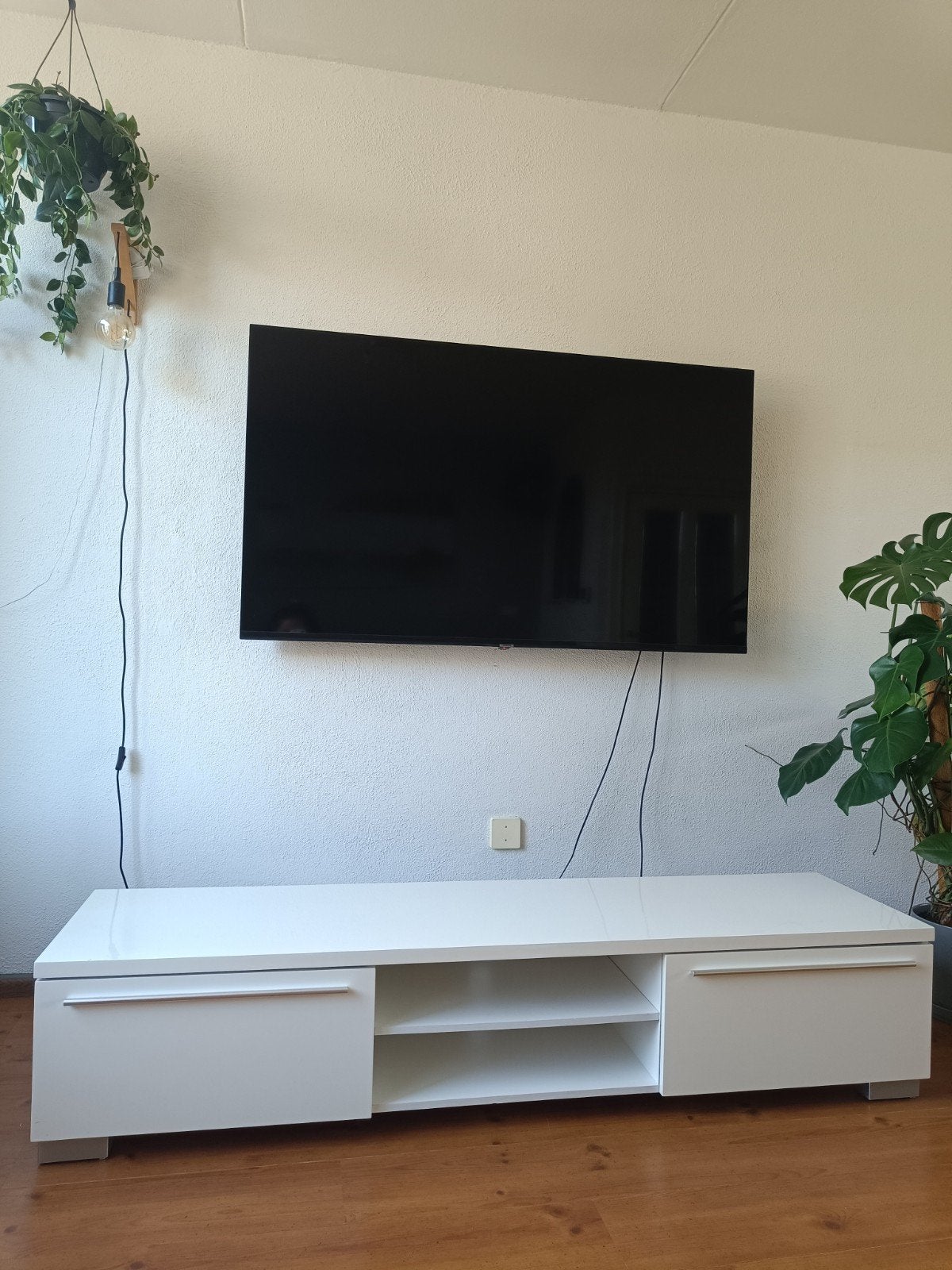 Glanzend witte TV kast - 180x45x37,5, Huis en Inrichting, Ophalen, Gebruikt, Minder dan 25 cm, Minder dan 100 cm
