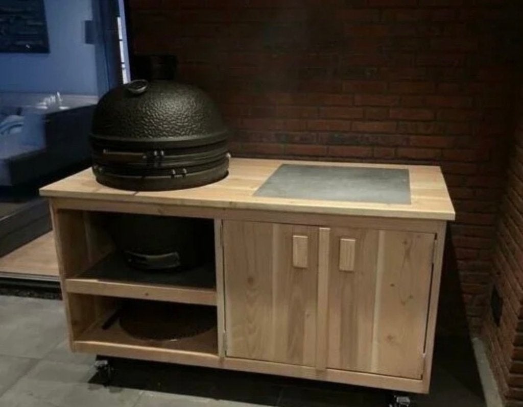 Douglas Medium buitenkeuken the Bastard GRill guru green egg, Maatwerk, Houtskool, Nieuw, Vrijstaand