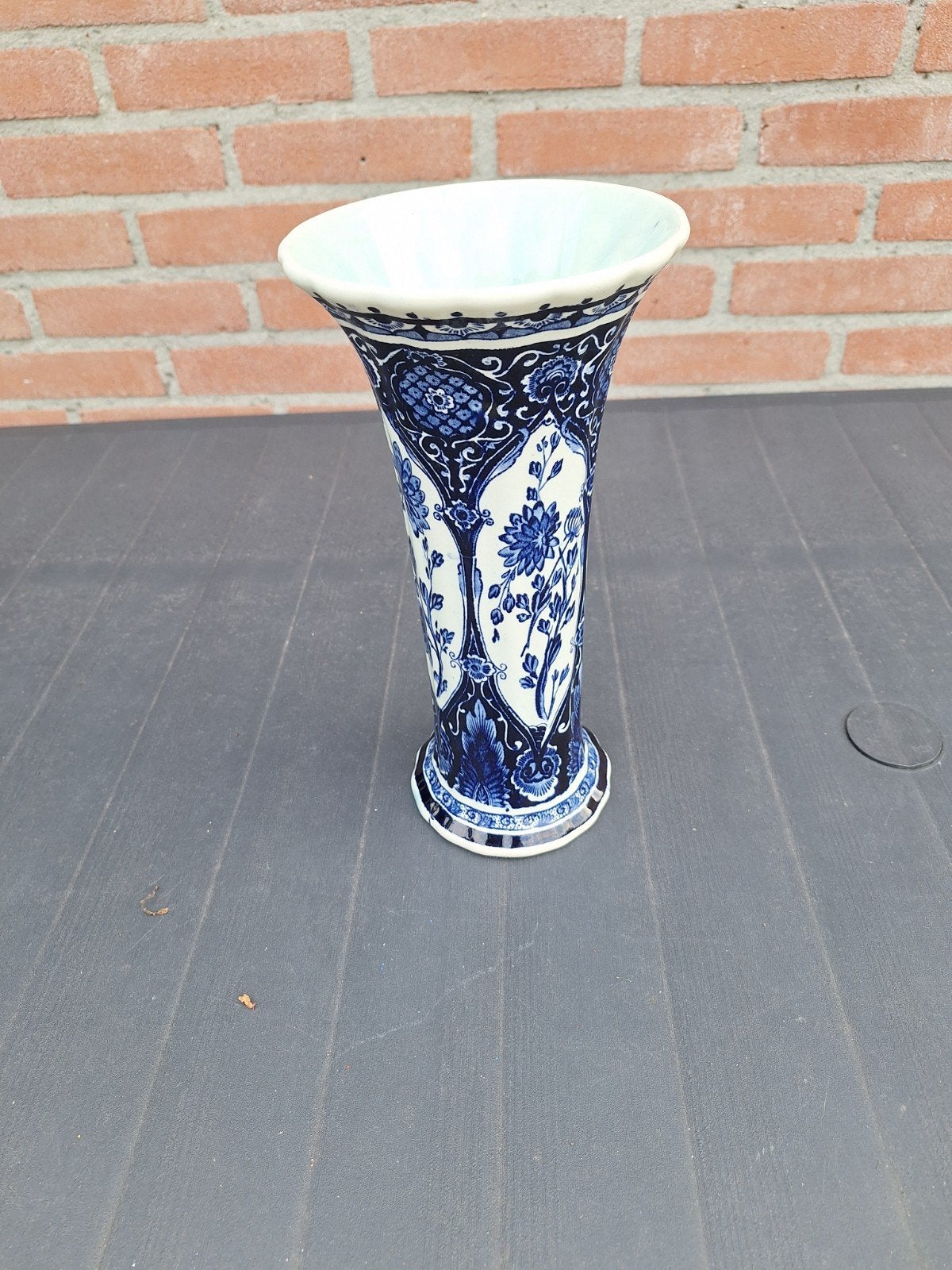 Delfts Blauw Vaas Boch Belgium - Nette Staat, Antiek en Kunst, Antiek | Vazen, Ophalen of Verzenden