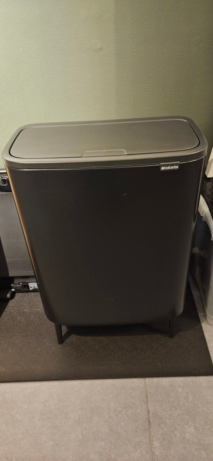 Brabantia Bo Touch Bin Hi Prullenbak - 60L - Matt Black, 40 liter of meer, Ophalen, Zo goed als nieuw, Metaal