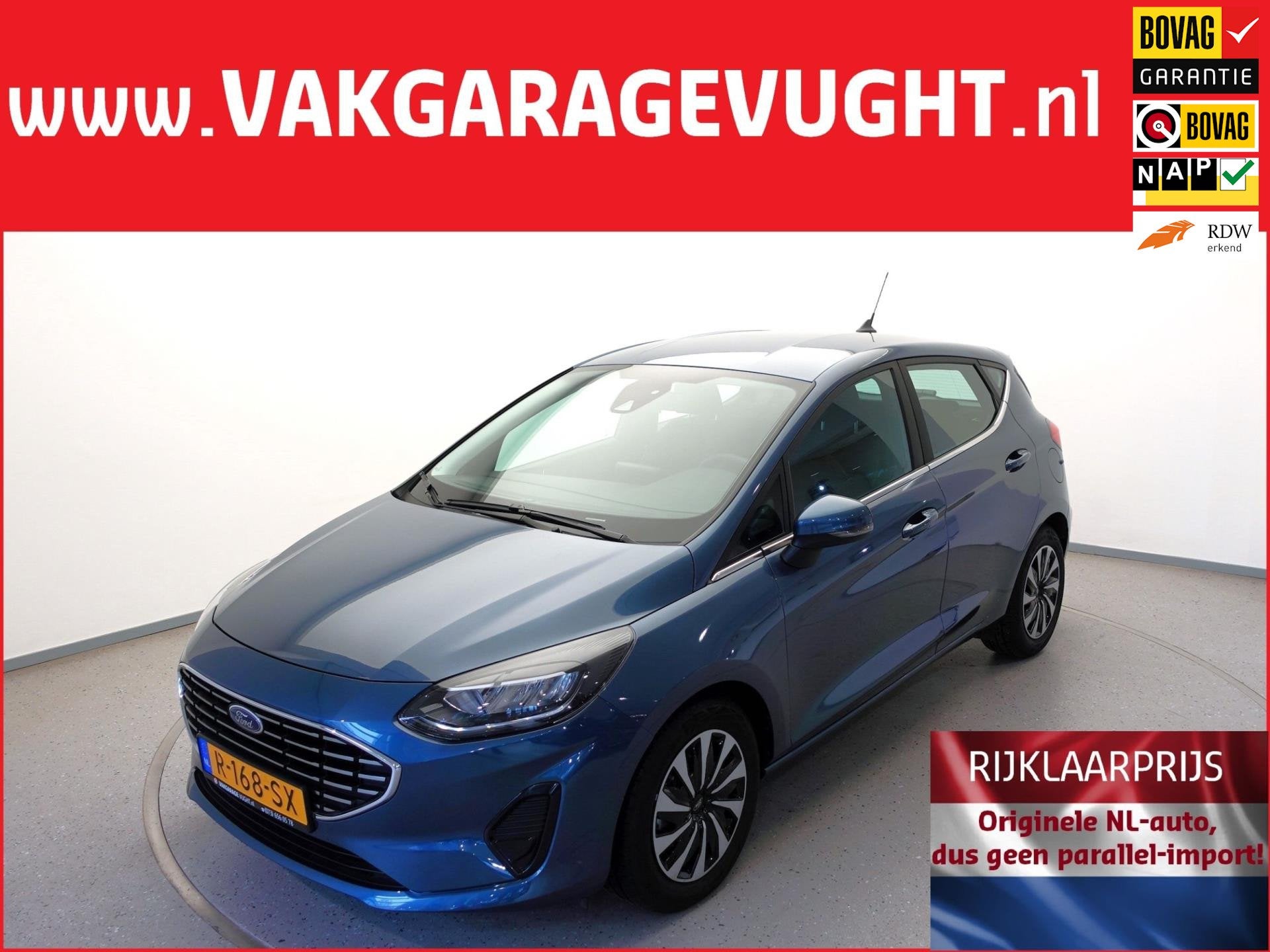 Ford Fiesta Hybrid 1.0 EcoBoost 125pk Titanium++ AUTOMAAT 9d, 12 maanden, Blauw, Origineel Nederlands, Bedrijf
